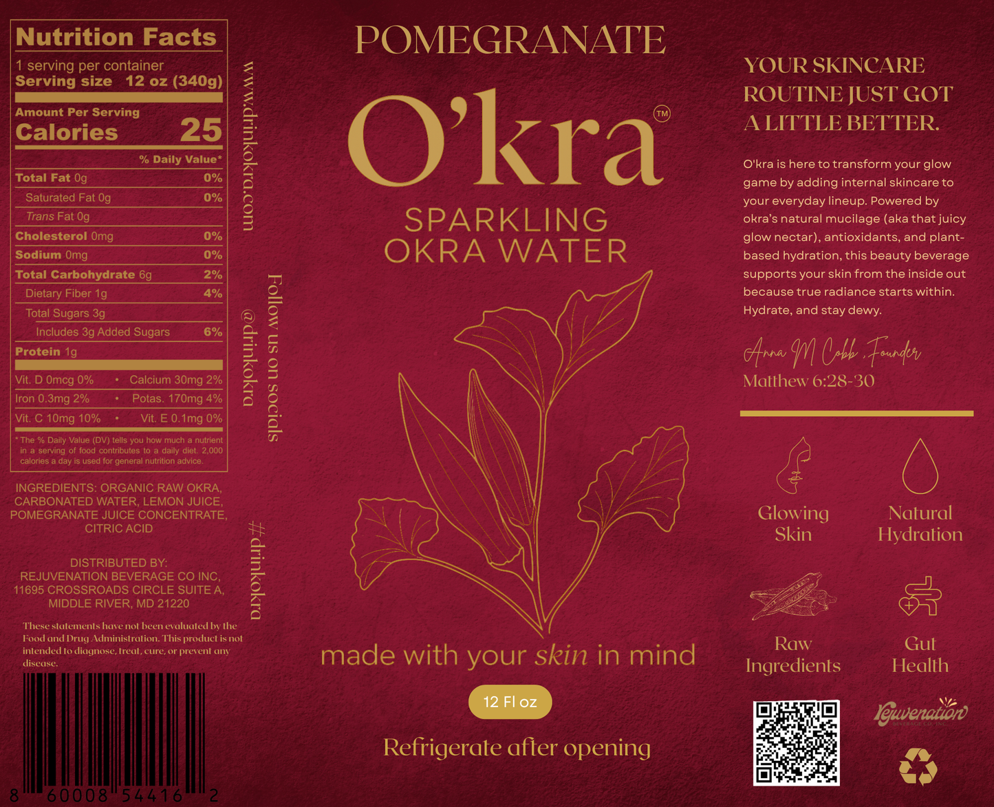 PRE-ORDER: Pomegranate O'kra- Sparkling Okra Water