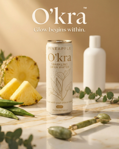 O’kra – Sparkling Okra Water (Pineapple) | Hydration & Skin Health
