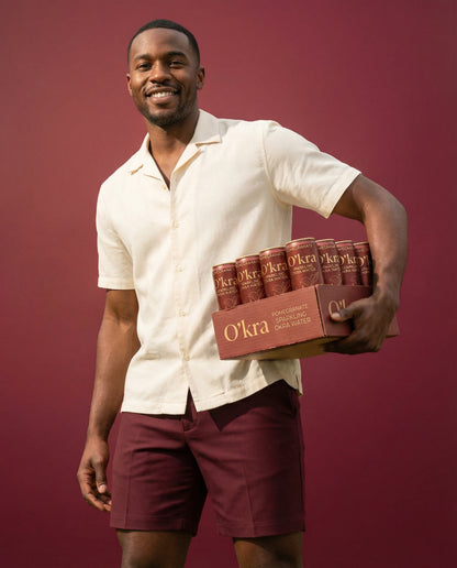 PRE- ORDER: O’kra – Sparkling Okra Water (Pomegranate) | Hydration & Skin Health