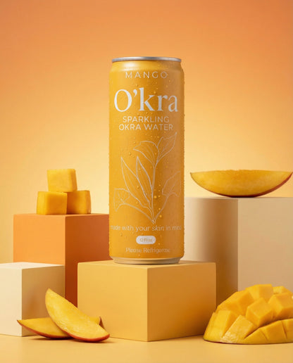 PRE-ORDER: O’kra – Sparkling Okra Water (Mango) | Hydration & Skin Health