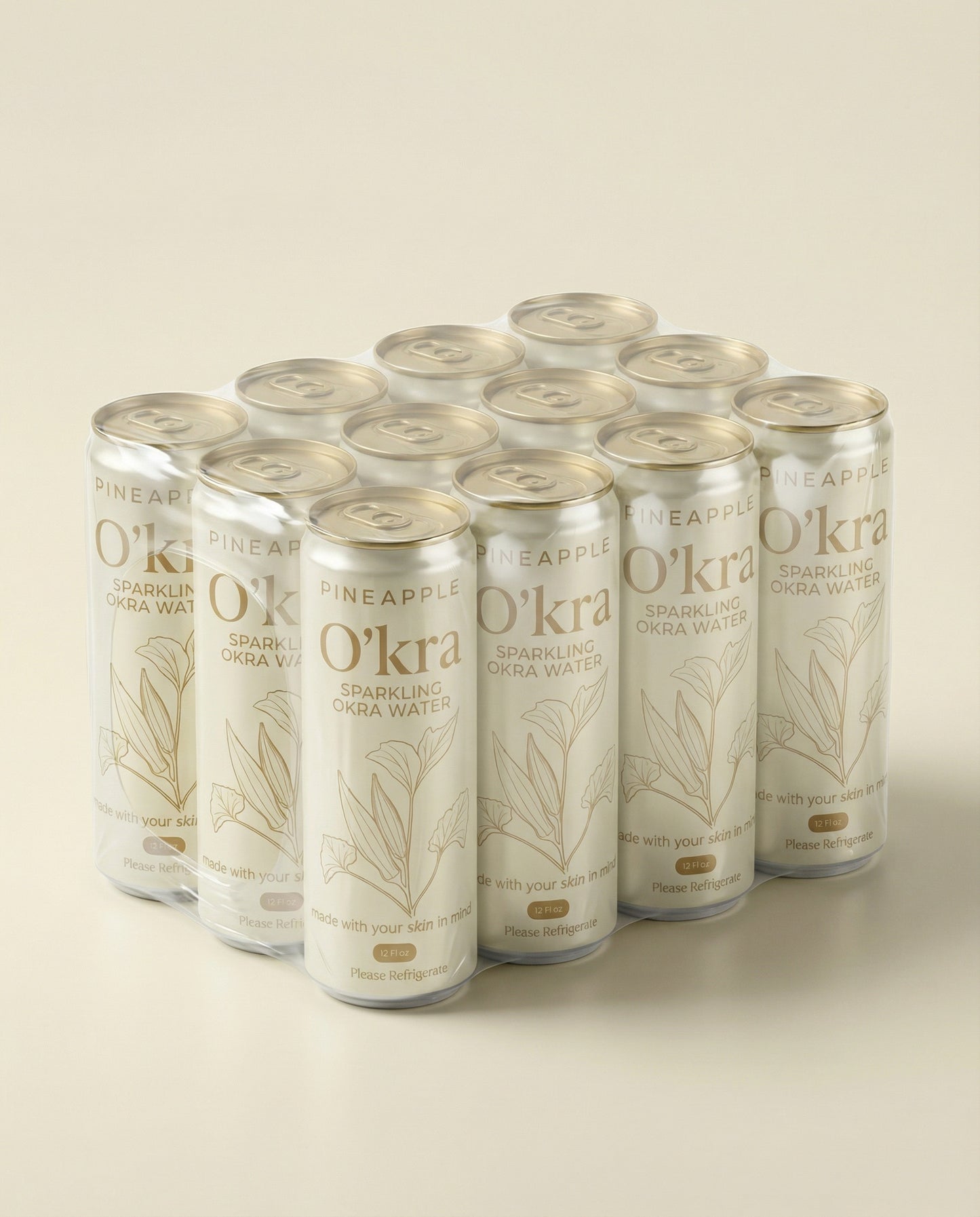 O’kra – Sparkling Okra Water (Pineapple) | Hydration & Skin Health