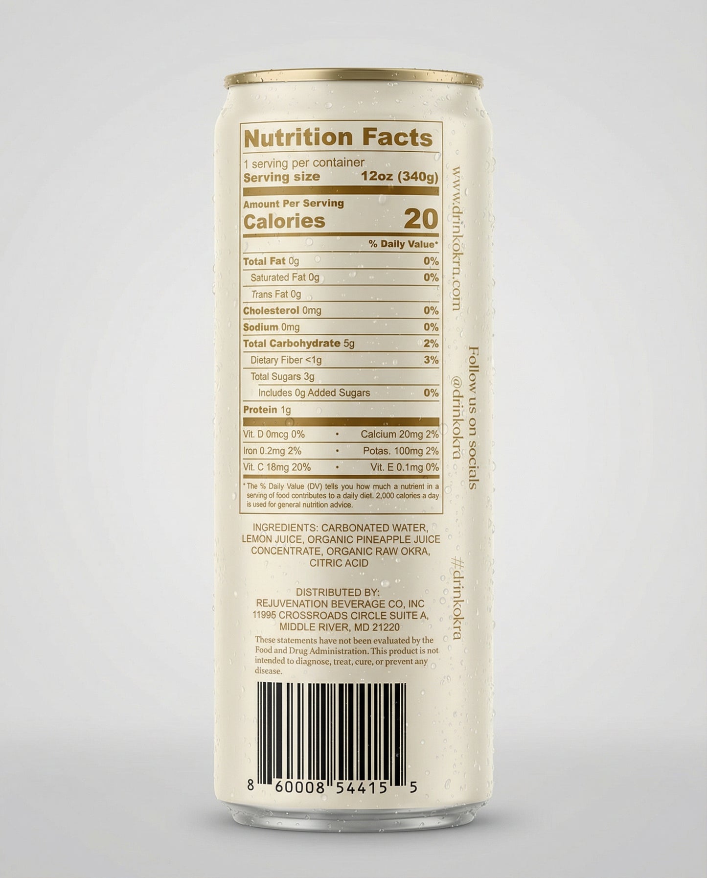 O’kra – Sparkling Okra Water (Pineapple) | Hydration & Skin Health