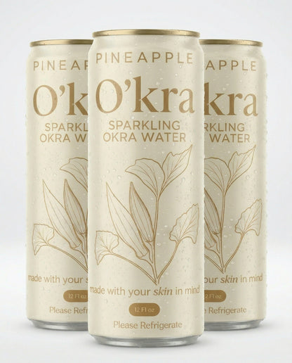 O’kra – Sparkling Okra Water (Pineapple) | Hydration & Skin Health