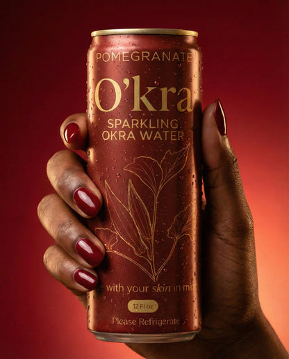PRE- ORDER: O’kra – Sparkling Okra Water (Pomegranate) | Hydration & Skin Health